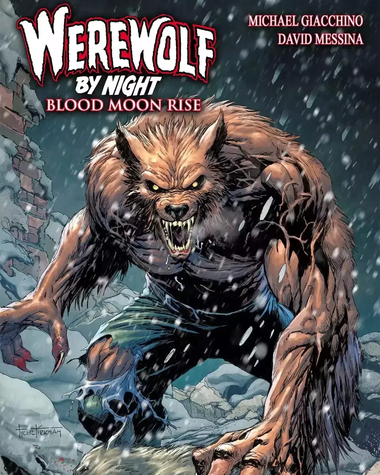 A werewolf with bloodied claws glares at the viewer with a dead wolf at its feet. The comic title is in the top left.